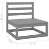 vidaXL Garden Lounge Set Grey Solid pine wood Standard Modular