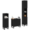 vidaXL Bathroom Furniture Set with Door 3 pcs Black 30 x 30 x 190 cm