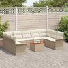 vidaXL Garden Sofa Set 10 pcs Beige Poly rattan