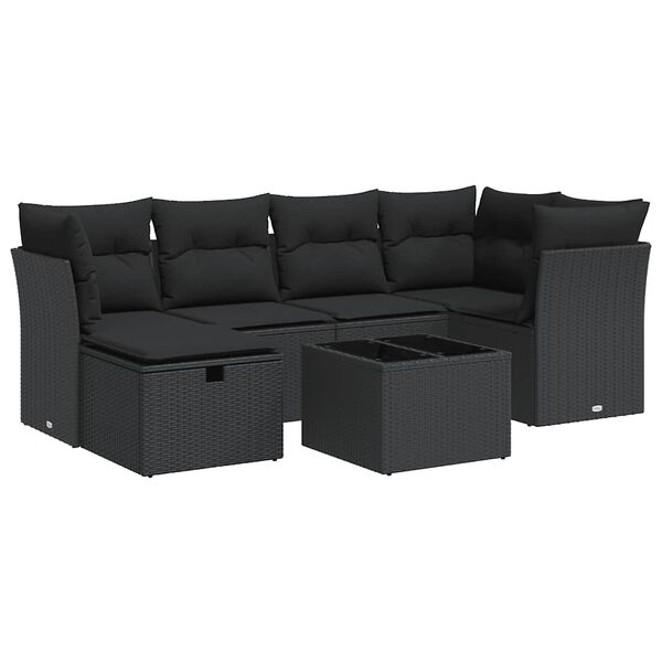 vidaXL Garden Sofa Set Black