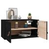 vidaXL Wall Cabinet Set of 2 Black Solid pine wood, engineered wood