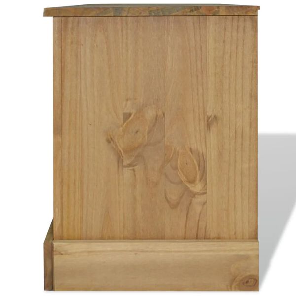 vidaXL TV Cabinet Brown Solid Pinewood 47.2 in x 15.7 in x 20.5 in