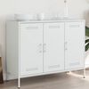 vidaXL Sideboard White Cold-rolled steel Medium Sideboard Rectangular