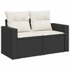 vidaXL Garden Sofa Set Black Poly Rattan Large Adjustable Armrests