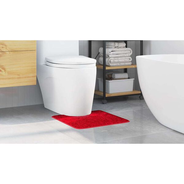 vidaXL Anti-slip Bath Mat with Toilet Cut Red 19.7" x 19.7" PP