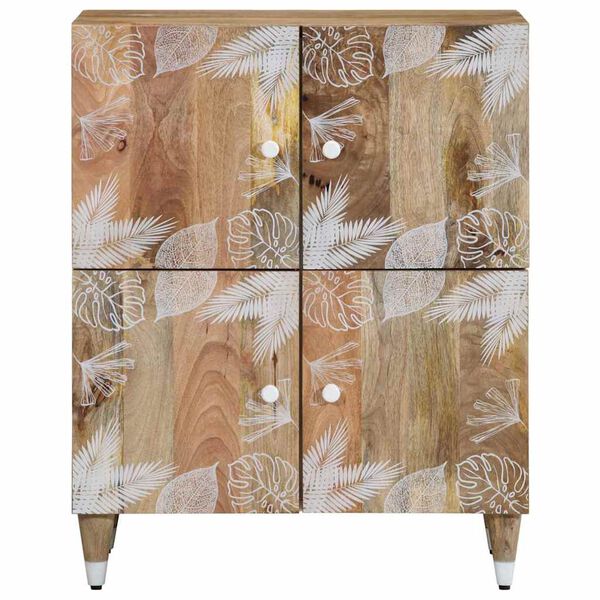 vidaXL Sideboard Natural Mango with White Paint