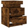 vidaXL Bedside Cabinets with LED Lights 2 pcs Smoked Oak 13.8"x15.4"x21.7"