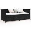 vidaXL Day Bed Black Solid Pine Wood