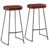 vidaXL Bar Set Natural wood Solid mango wood, Powder-coated iron Footrest