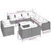 vidaXL Garden Lounge Set Brown PE rattan Large Modular