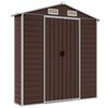 vidaXL Garden Shed Brown Galvanized Steel Large Garden Shed