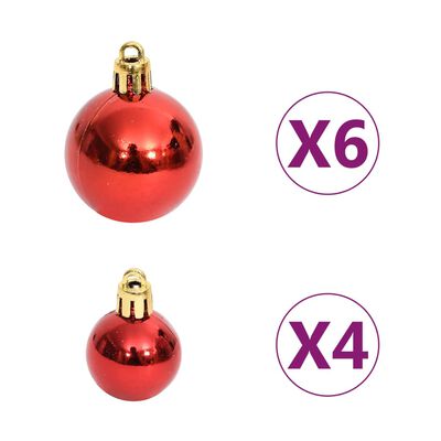 vidaXL 108 Piece Christmas Bauble Set Gold and Red