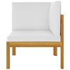 vidaXL Garden Bench Cream White Solid Acacia Wood 2-Seater Modular