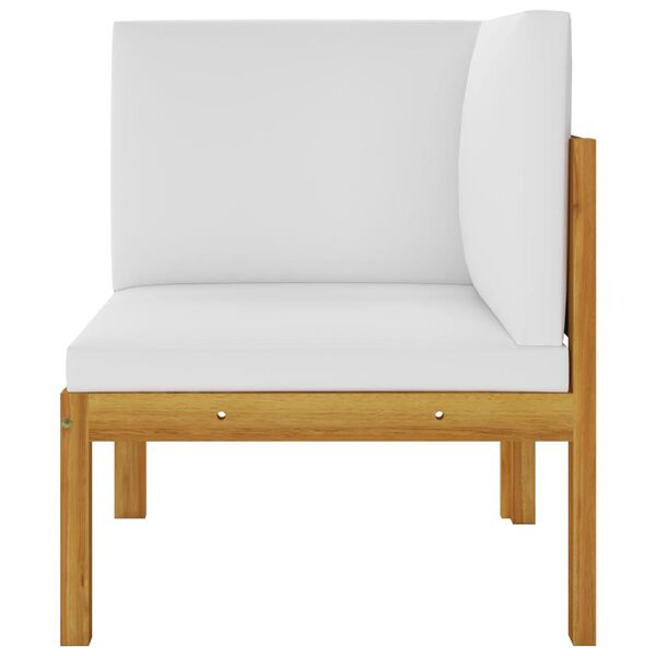 vidaXL Garden Bench Cream White Solid Acacia Wood 2-Seater Modular