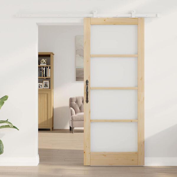 vidaXL Sliding Door ORKDAL Natural 32.68 x 79.53 in