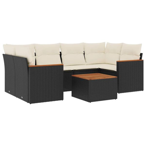 vidaXL Garden Sofa Set Black PE rattan Large Modular Garden Sofa Set