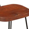 vidaXL Bar Stool Set of 2 Brown Solid mango wood, Iron Medium Footrest
