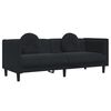 vidaXL Sofa Set Black Velvet, Plywood, Solid Wood Standard Sofa Set