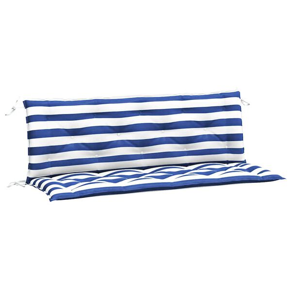 vidaXL Garden Bench Cushion Set of 2 Blue and White Stripe 100% Polyester