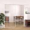 vidaXL Sliding Door Frosted ESG Glass and Aluminum 40.4"x80.7" White