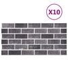 vidaXL 3D Wall Panels with Black & Gray Brick Design 10 pcs EPS