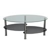 vidaXL Coffee Table Black Tempered glass, Metal Medium Stylish Design