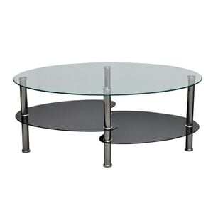 vidaXL Coffee Table Black Tempered glass, Metal Medium Stylish Design