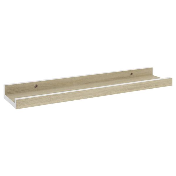 vidaXL Wall Shelf Set of 4 White MDF 15.7x3.5x1.2 in Wall mounting
