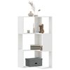 vidaXL Corner Bookcase 3-Tier White 19.7x19.7x40.2" Engineered Wood