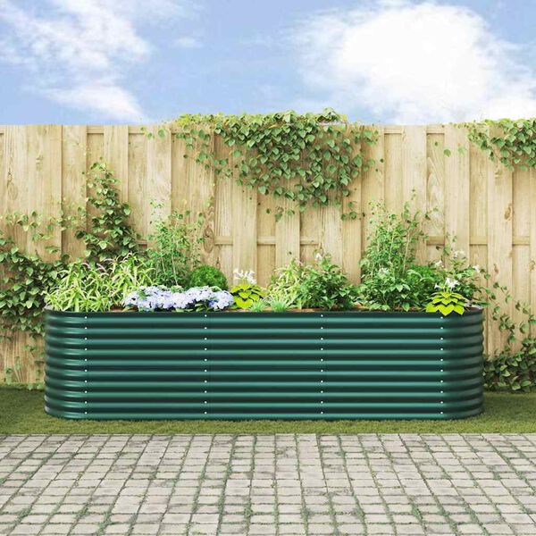 vidaXL Garden Raised Bed Green 126" x 31.5" x 31.9" Steel