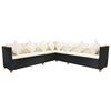 vidaXL Patio Furniture Set Set of 7 Black and Cream