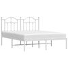 vidaXL Bed Frame White Powder-Coated Steel King Size Bed Frame
