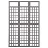 vidaXL 3-Panel Room Divider/Trellis Solid Fir Wood Gray 47.6"x70.9"