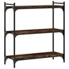 vidaXL Bookcase Smoked Oak Engineered Wood, Metal Medium Bookcase