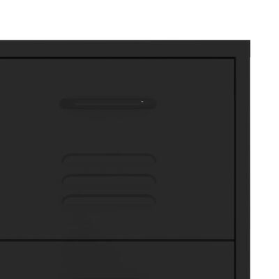 vidaXL Drawer Cabinet Black 31.5"x13.8"x40" Steel