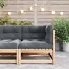 vidaXL Wooden Corner Sofa Anthracite Solid pine wood, 100% polyester
