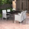 vidaXL Garden Dining Set Table: Black, Chairs: White, Cushions: Black
