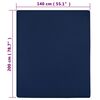 vidaXL Jersey Fitted Sheet Navy Blue 55.1x78.7" Cotton