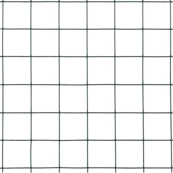 vidaXL Chicken Wire Fence Steel with PVC Coating 32.8'x4.9' Green