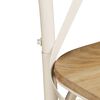 vidaXL Cross Chair Set of 4 White Solid Mango Wood, Steel Standard