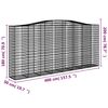 vidaXL Gabion Basket Set of 4 Silver Galvanized Iron Large Durable