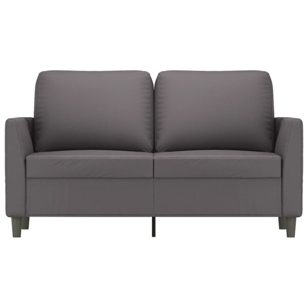 vidaXL 2-seater Sofa Grey 75% Polyvinyl Chloride, 20% Polyester, 5% Cotton