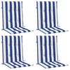 vidaXL Lowback Chair Cushion Set of 4 Blue & White Stripe 100% polyester