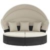 vidaXL Outdoor Lounge Bed Black and Cream