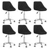vidaXL Dining Chair Set of 6 Black Chromed steel, faux leather Standard