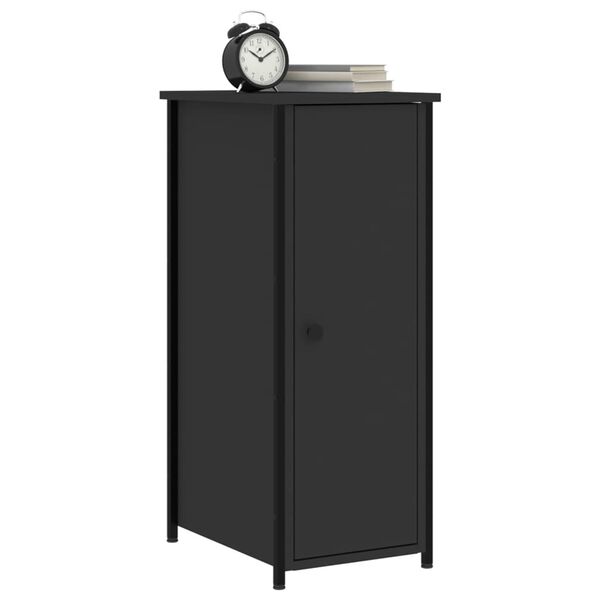 vidaXL Bedside Cabinet Set of 2 Black Engineered wood, Iron Medium
