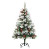 vidaXL Artificial Hinged Christmas Tree Green and White