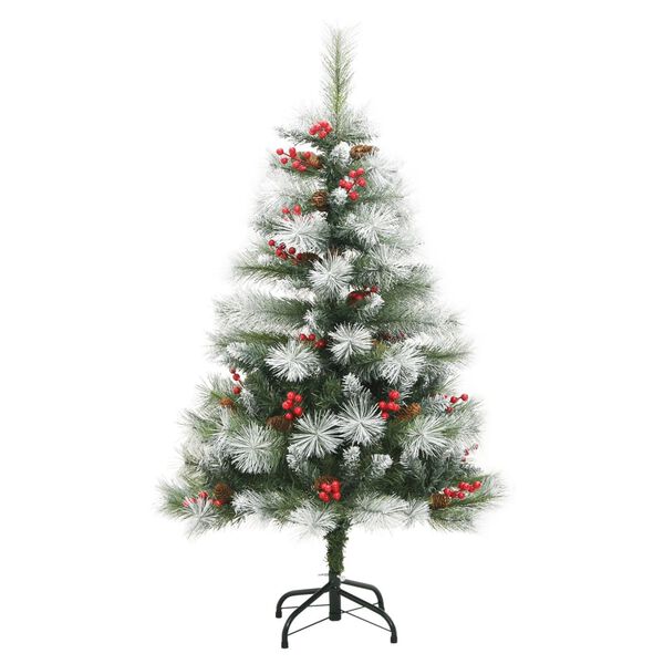 vidaXL Artificial Hinged Christmas Tree Green and White