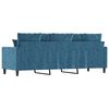 vidaXL 3-seater Sofa Blue Velvet (100% polyester), metal, textilene