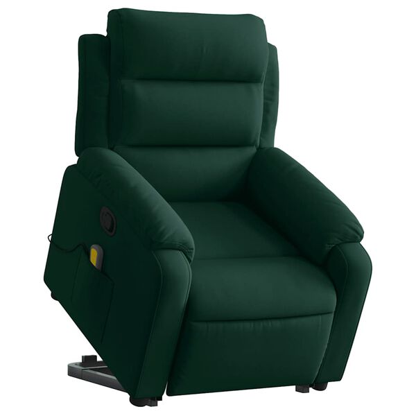 vidaXL Stand Up Massage Recliner Chair Dark Green